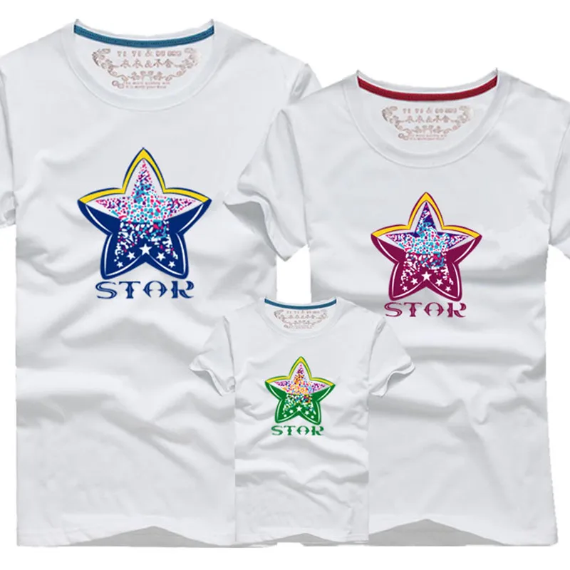 Akexiya Family matching clothes mother daughter son outfits cotton casual short-sleeve T-shirt family look father baby clothing | Мать и