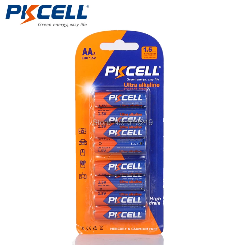40 шт. щелочные аккумуляторы PKCELL 1 5 в E91 AM3 MN1500 LR6 AA|aa alkaline battery|alkaline batterylr6 aa |