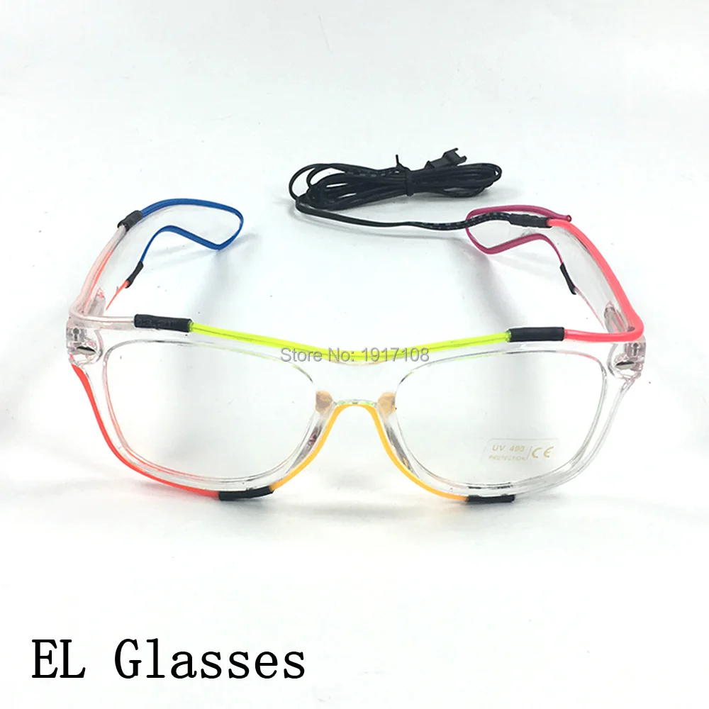 Оптовая продажа светящиеся очки с цветным стеклом светодиодный со звуковой