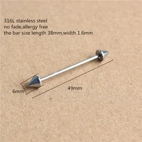 316l stainless steel ears body jewerlry no fade anti allergy length 38mm titanium