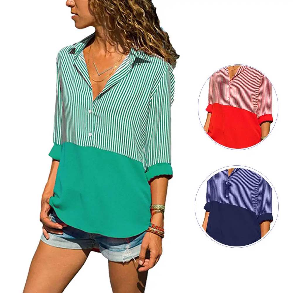 Обувь для отдыха сезон весна осень Рубашка в полоску Классический отворотами