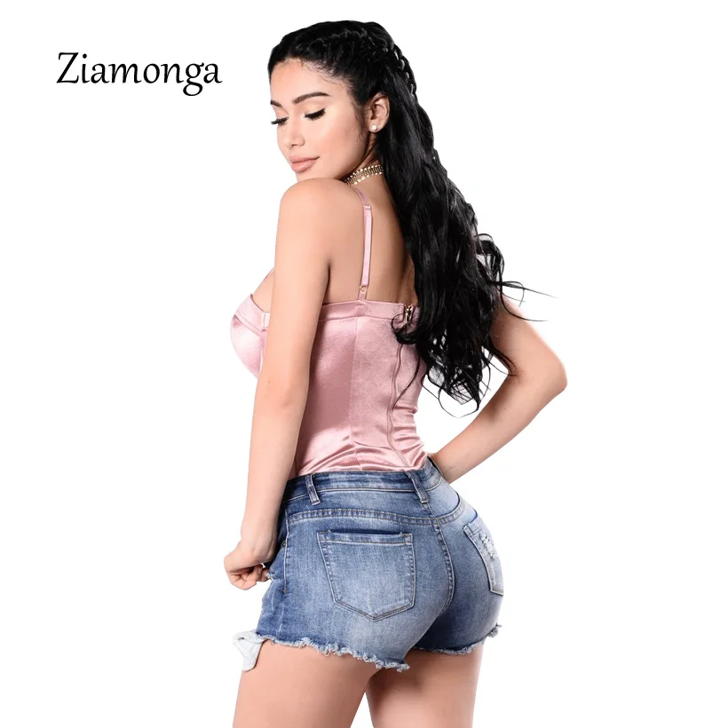 Ziamonga розовый Золотой Черный Боди женские Комбинезоны на бретельках комбинезоны