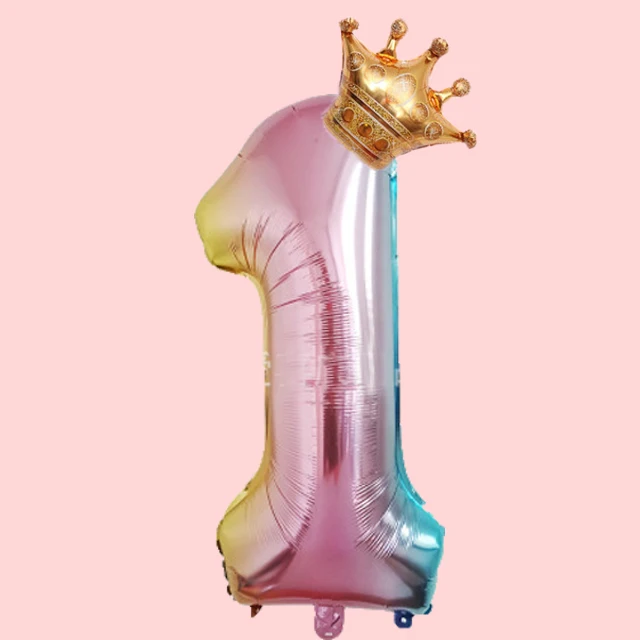 Рождественские 2 шт 32 дюйма радужные шары с цифрами золотой короной воздушный шар