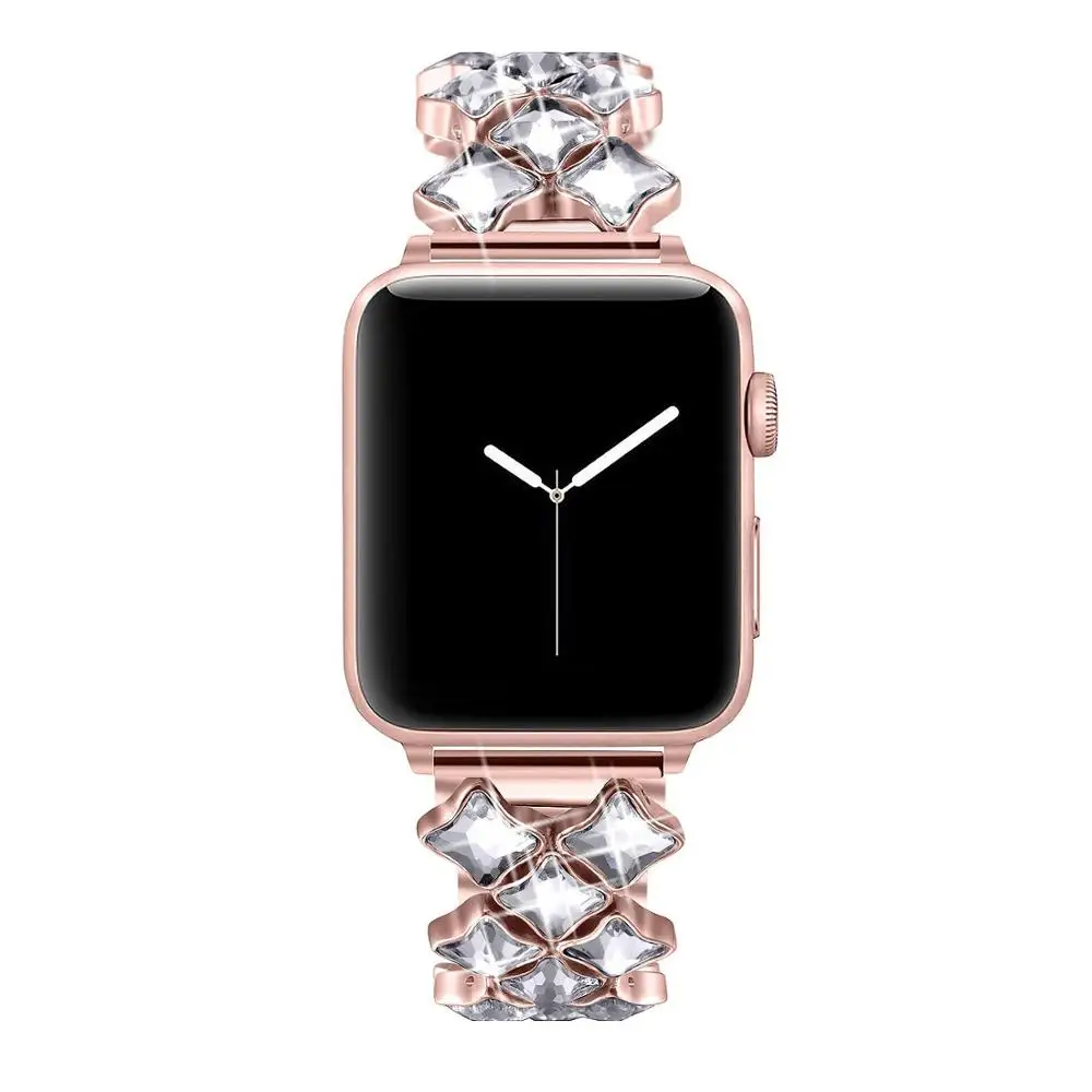 38 мм 42 мм 40 мм 44 мм женские ювелирные полосы для Apple Watch ремешок из нержавеющей стали с бриллиантами для iWatchbracelet серии 4 3 2 1