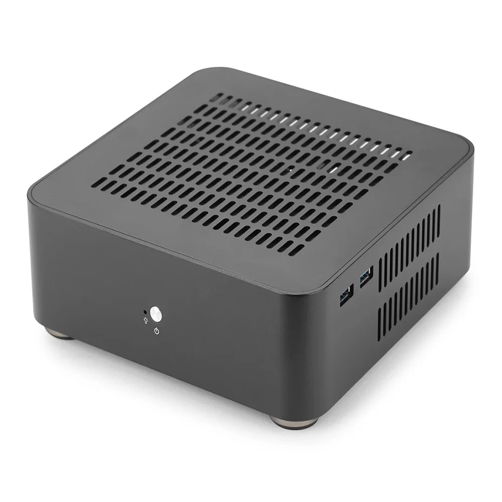[Верхняя крышка с отверстиями] RGEEK Mini ITX компьютерный ПК чехол s Настольный HTPC алюминиевый корпус, крскас мини Чехол для ПК с 200 Вт блок питания