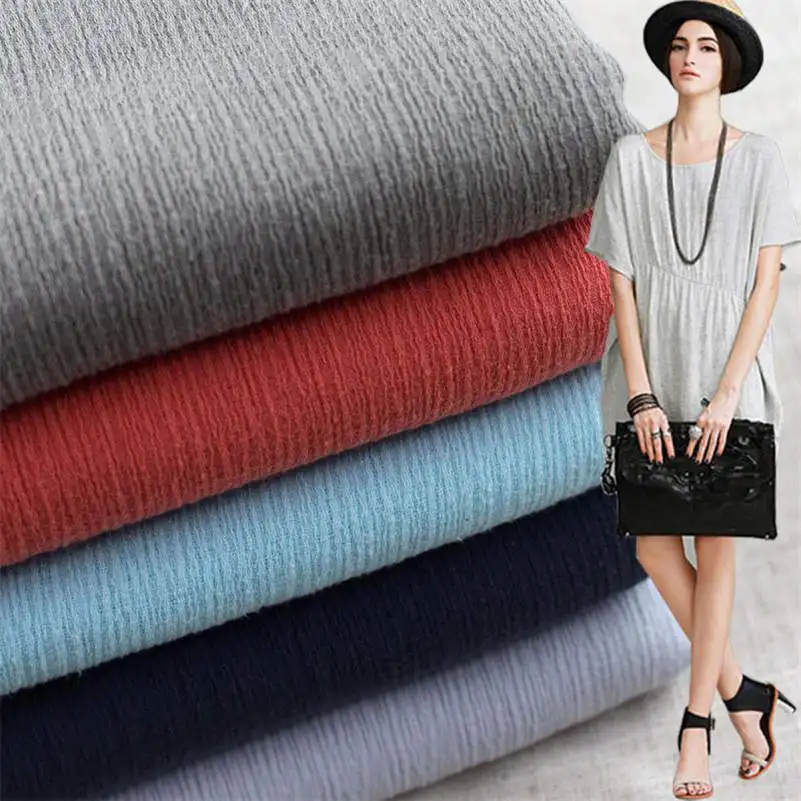 1 м креп хлопок ткань морщинка льняная рубашка платье брюки обивка