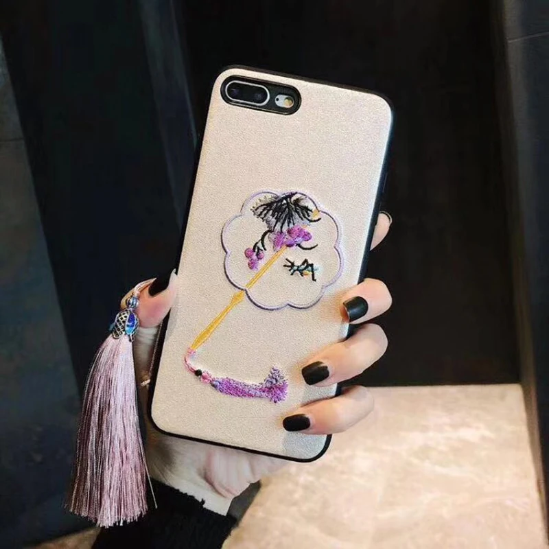 Чехлы в китайском стиле для huawei P30 P20Lite Mate20 Pro Magpie fan вышивка мягкий чехол для Nova 3 3i 4 задняя крышка fundas с кисточкой