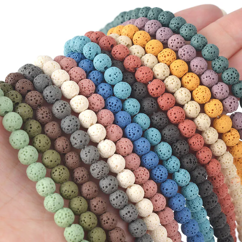 Wholesale 6/8/10/12/14/16 mm Volcanic Stone Synthetic Lava Round Beads Dyed For Jewelry Making DIY Bracelet&ampNecklace | Украшения и