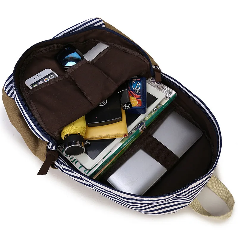 

Vintage Stylish Women Backpack School bags for Teenagers Girls Ladies Bag Female Striped Printing laptop backpacks mochilas