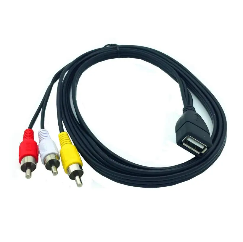 5 футов 1 м USB A разъем на 3 RCA Phono AV кабель свинцовый PC TV Aux аудио видео адаптер 20 см 150