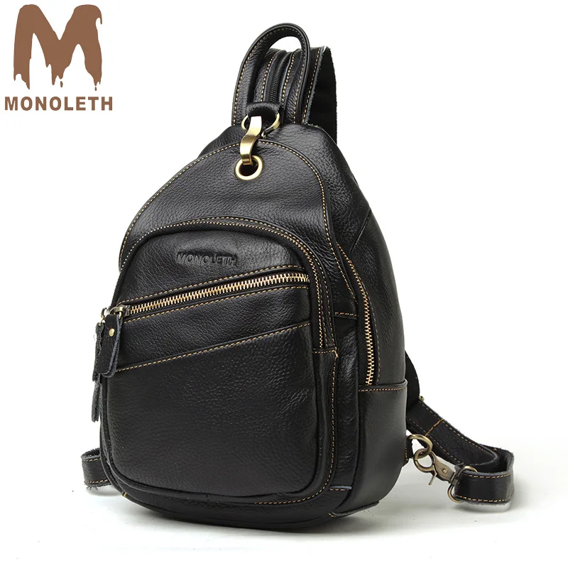 MONOLETH модные рюкзаки из натуральной кожи мужские женские школьные сумки
