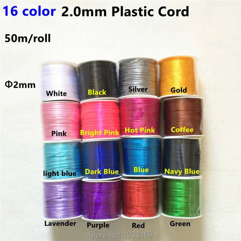 Chenkai 50 meters 2mm Nylon Satin Cord for DIY Silicone Baby chewing Teething Charm pendant teether chain Jewelry Making