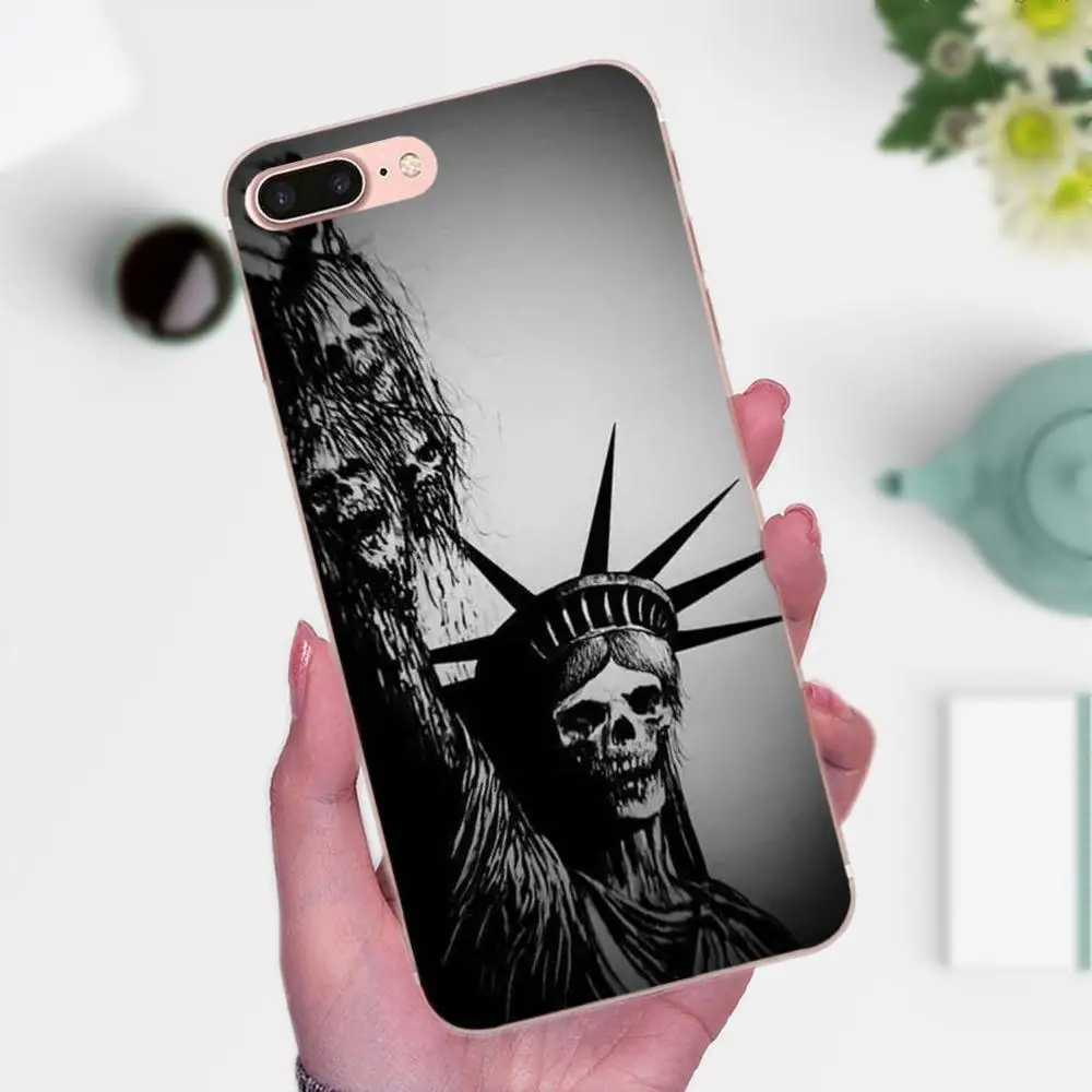 Модный крутой ТПУ чехол с черепом для телефона Huawei P7 Honor 4C 5A 5C 5X 6 6C 6A 6X 7 7X 8 9 V8 V10 Y3II