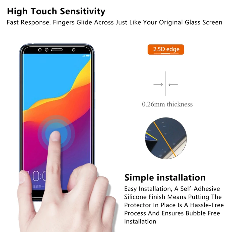 Защитный экран на Huawei Honor протектор экрана из закаленного стекла для Y7 Y5 Y6 Prime Nova 2