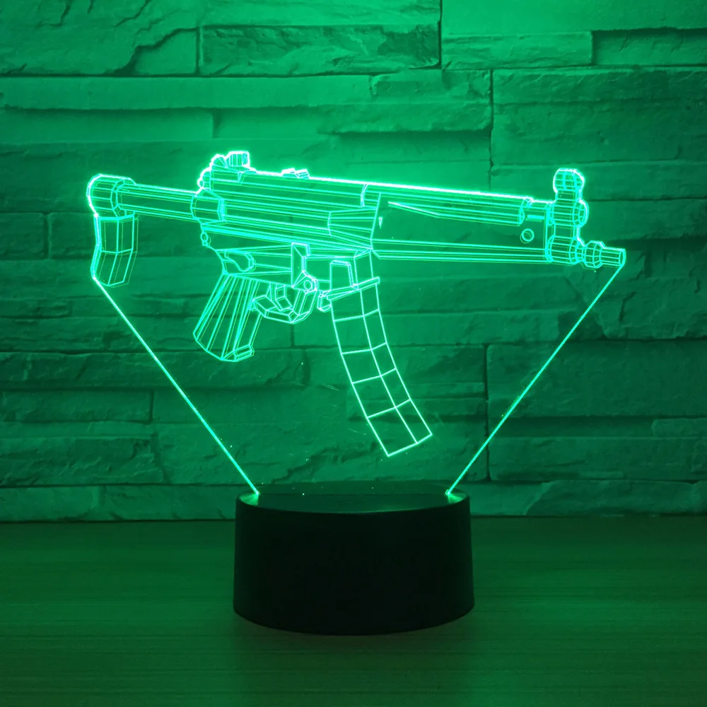 

Machine Gun Modeling 3d Small Night Lights Colorful Touch Remote Control 3d Led Small Lamp Acrylic Kids Lights Lamps