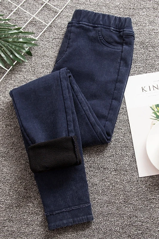 Женские джинсы с высокой талией повседневные облегающие эластичной резинкой на