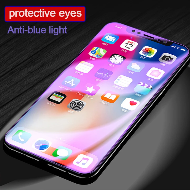 Для iPhone x xs xr xsmax 8 6 7 plus гидрогель анти синий свет передняя Невидимая защита экрана