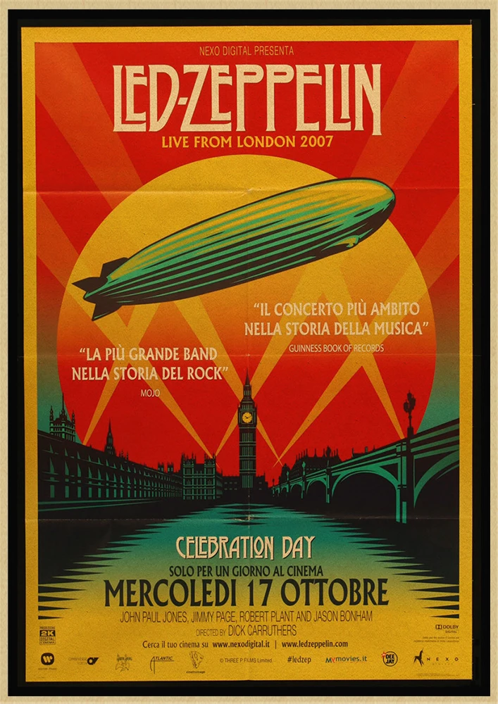 Led Zeppelin рок-музыка крафт-бумага постер для бара/Кафе Ретро плакат декоративной живописи