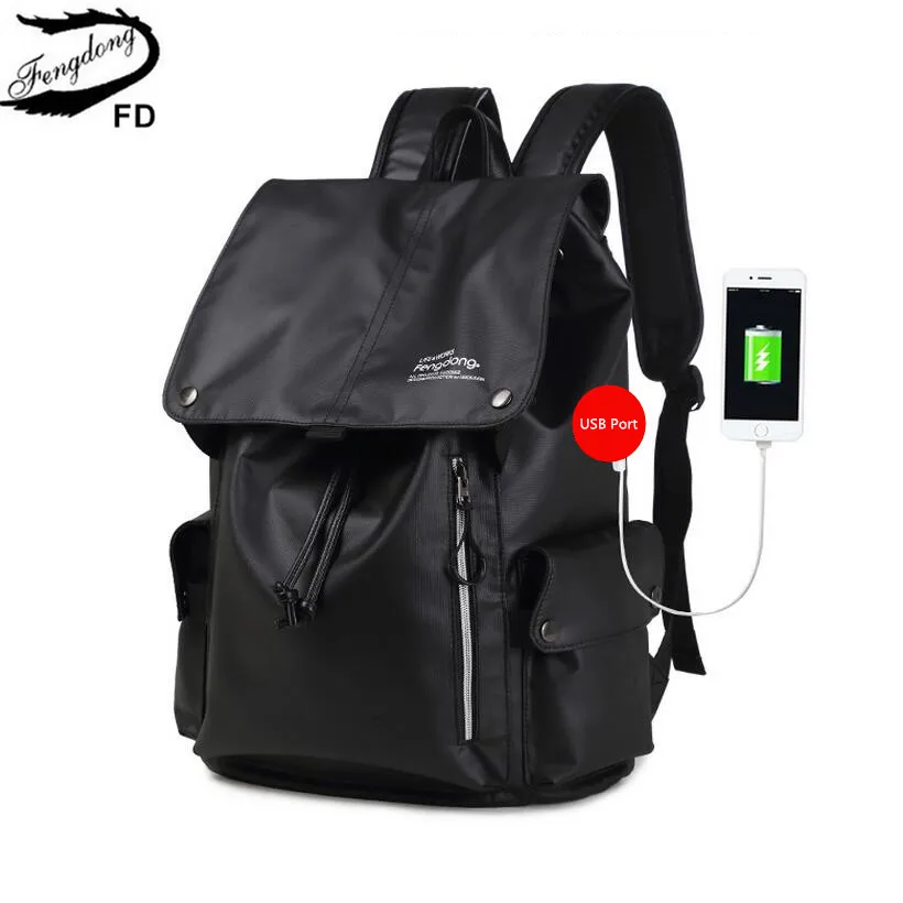 Мужской камуфляжный рюкзак Fengdong Синий Водонепроницаемый школьный или дорожный