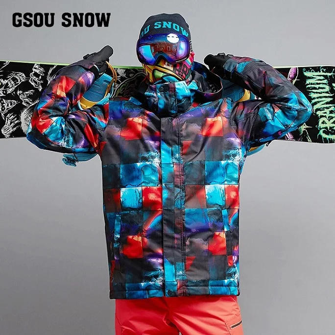 c6 Куртка мужская для сноуборда GSOU SNOW горнолыжный костюм мужской, горные лыжи куртка,лыжный костюм мужской,костюм сноуборд мужчины - Цвет: c6