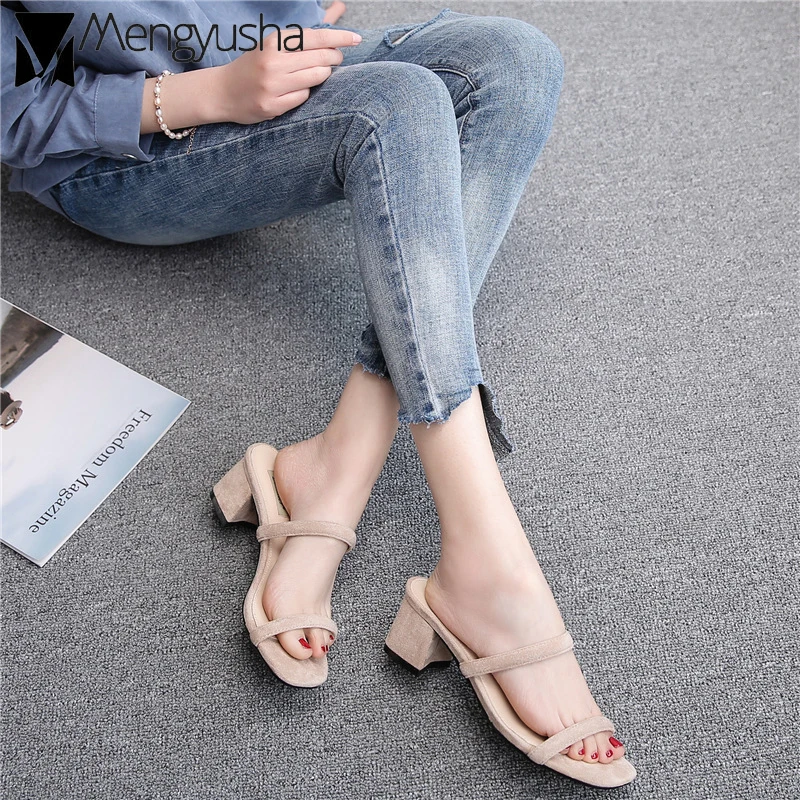 Летние Modis с открытым носком шлепанцы без задника открытыми пальцами Женские