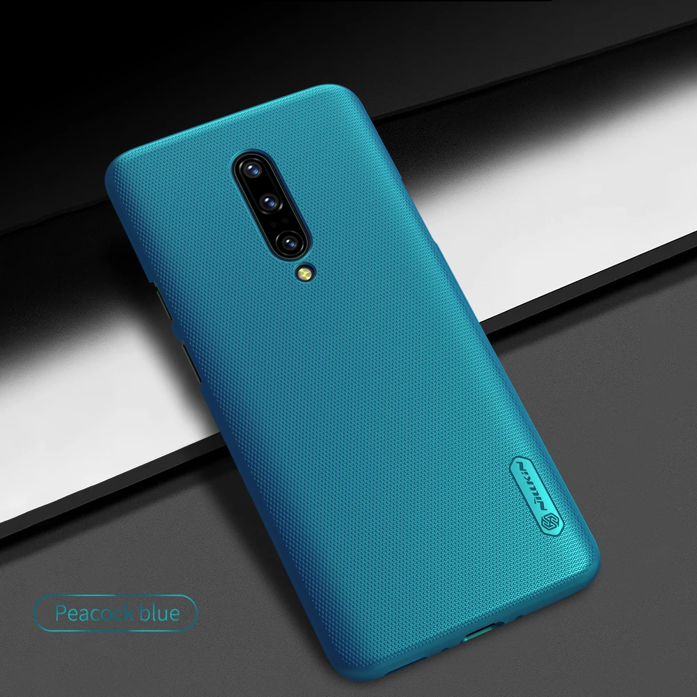 Синий OnePlus 7 Pro чехол Nillkin матовый щит жесткая задняя крышка из ПК чехол для OnePlus 7 One Plus 7T Pro Подарочный держатель для телефона - Цвет: Синий