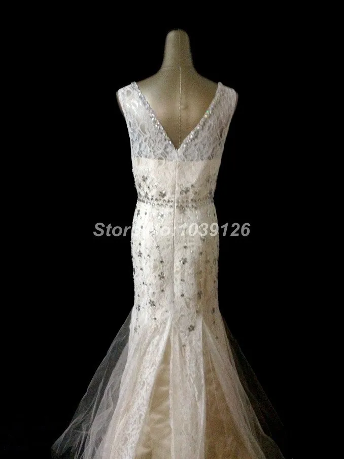[Free Shipping] Elegant Bead Crystal Floor Length Sleeveless Lace Evening Dress 2014 | Свадьбы и торжества