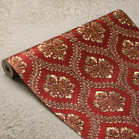 Европейские роскошные обои из золотой фольги для гостиной спальни настенная