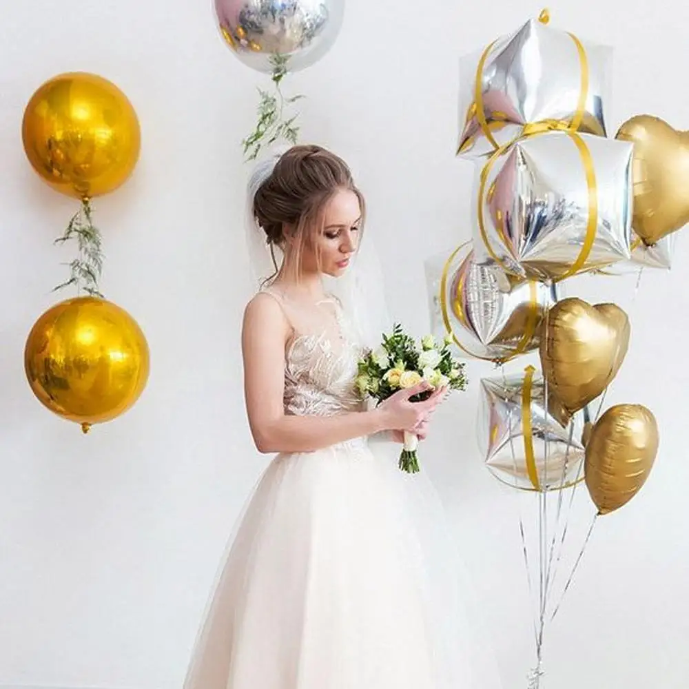 1Pc 18/22/32Inch 4D Perfect Round Foil Balloon Rose Gold Christmas Helium Decor Air Birthday Wedding Party Ballons Balls | Дом и сад
