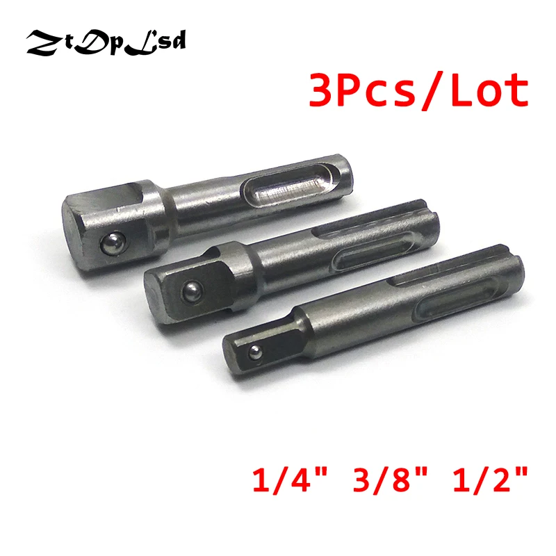 ZtDpLsd 3 шт. 1/4 &quot3/8&quot 1/2 &quotSDS плюс гнездовая отвертка сверло для адаптера
