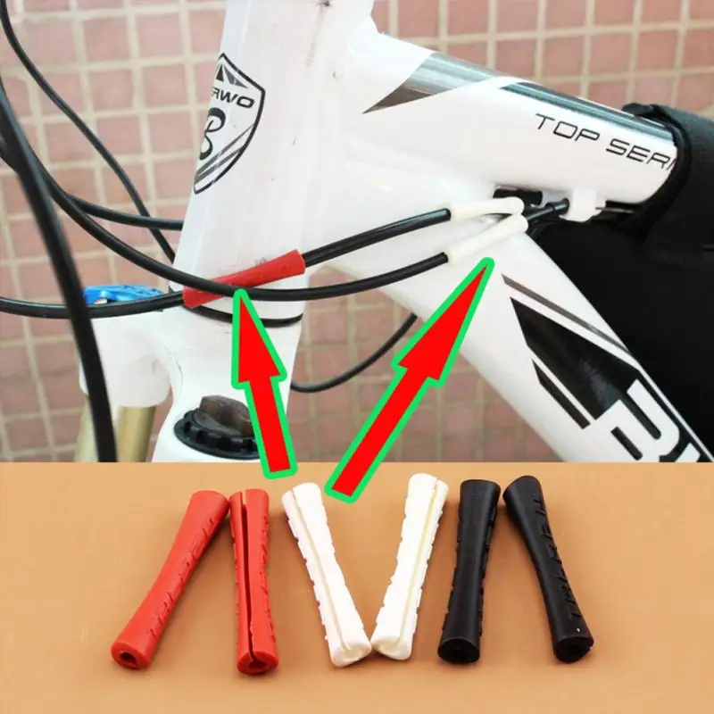 4pcs rohr abdeckungen fahrrad zubehör bike bremsleitung rohr gummi abdeckung schaltwerk shift kabel kappe schutz bike linie rohr abdeckung free g