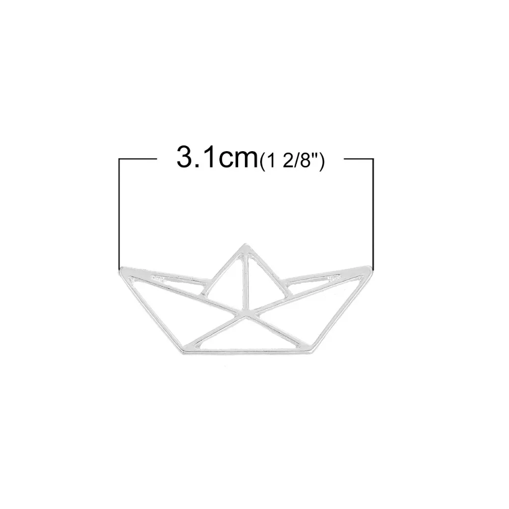 DoreenBeads подвески из сплава оригами лодки серебристого цвета полые 31 мм (1 2/8 дюйма) x