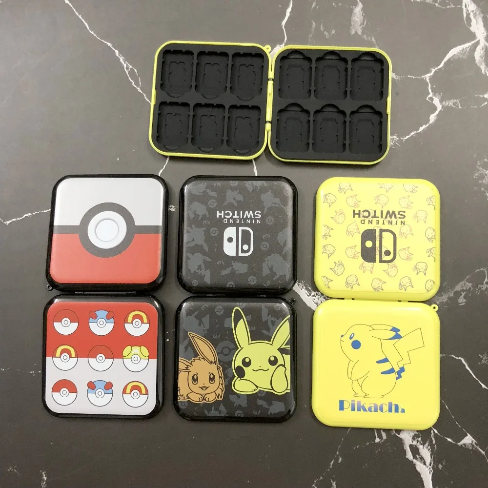 12 в 1 коробка для хранения игровых карт для nintendo Switch NS аксессуары для игровых карт чехол Pikachus Eevee Pokemons жесткий корпус коробка для хранения