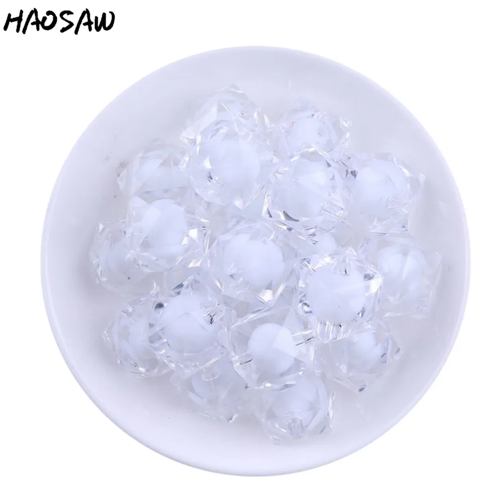 

Fashion Beads 20MM 100Pcs/Lot Clear Color Chunky Beads Acrylic Square Bead In Bead For Jewelry Making KQWB-517250