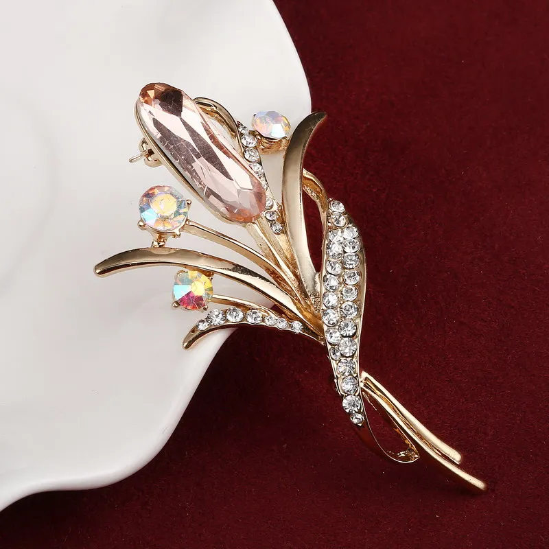 Женская Брошь в виде большого цветка ZOSHI Классическая с кристаллами и стразами