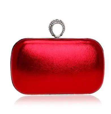Red diamond clutches Новая Женская Блестящая вечерняя сумка s Finger Ring бриллианты металлические клатчи на день с цепочкой на плечо кошелек вечерняя сумка для вечерние сумки - Цвет: Red diamond clutches