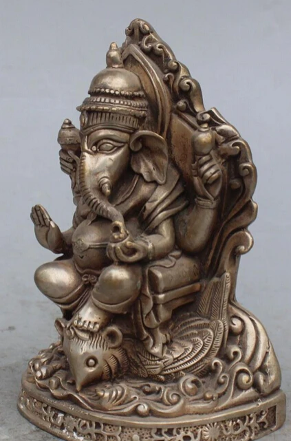 WBY 6 &quotКитайский тибетский серебристый 4 руки Ганапати Ганеш Властелин Ганеша