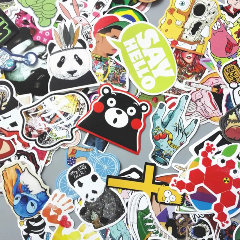 

Car Stickers Cartoon Graffiti Auto Internal Car Body PVC Glue Stickers Suitcase The Guitar Skateboard Funny Graffiti Sticker