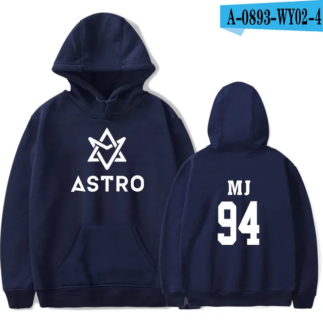 navy blue Kpop Астро звезда Группа печатных толстовки Moletom Harajuku Толстовка пуловер, худи в повседневном стиле куртка в уличном стиле Мужская/женская одежда - Цвет: navy blue