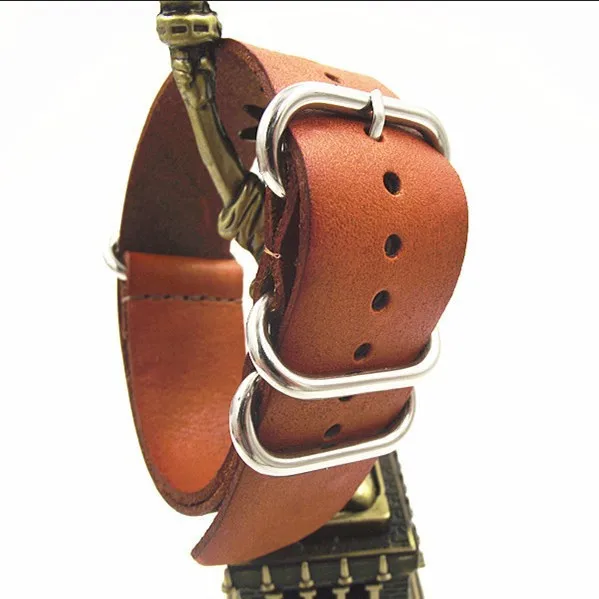 Высококачественный ремешок zulu straps-1PCS 20 мм из натуральной кожи для наручных часов