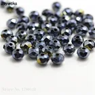 Isywaka Черный AB Цвет 4*6 мм 50 шт Rondelle Австрия граненые Хрустальные стеклянные бусины Свободные разделительные бусины для изготовления ювелирных изделий