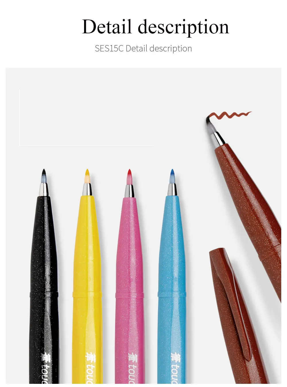 Pentel Китайский Японский офисный чернильное перо набор художественных ремесел ручка сенсорная Акварельная маркер ручка для Diy Канцтовары Школьные принадлежности Ses15c