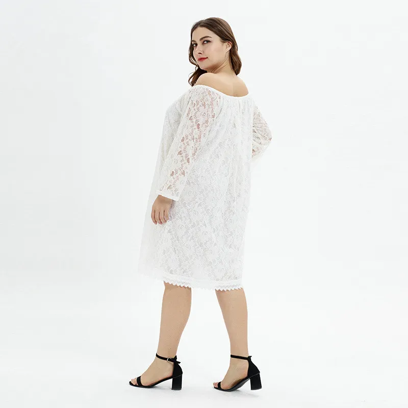Новые женские платья кружевные толстые мм свободные большие размеры 2