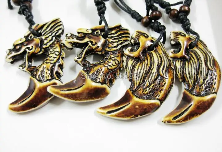 

fashiong jewelry 20 pcs ywlloe lion dragon head lucky pendant necklace