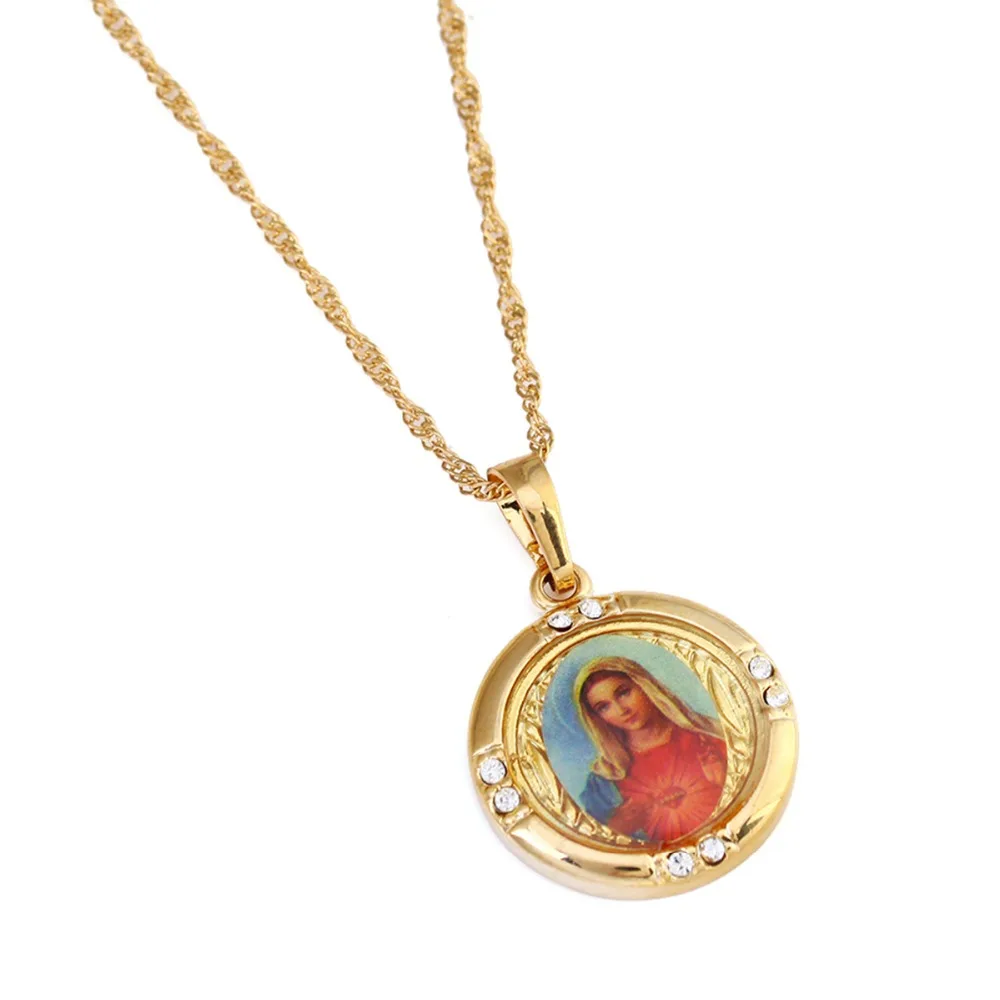 Ожерелье Богородицы золотистого цвета женские религиозные молитвенные ожерелья