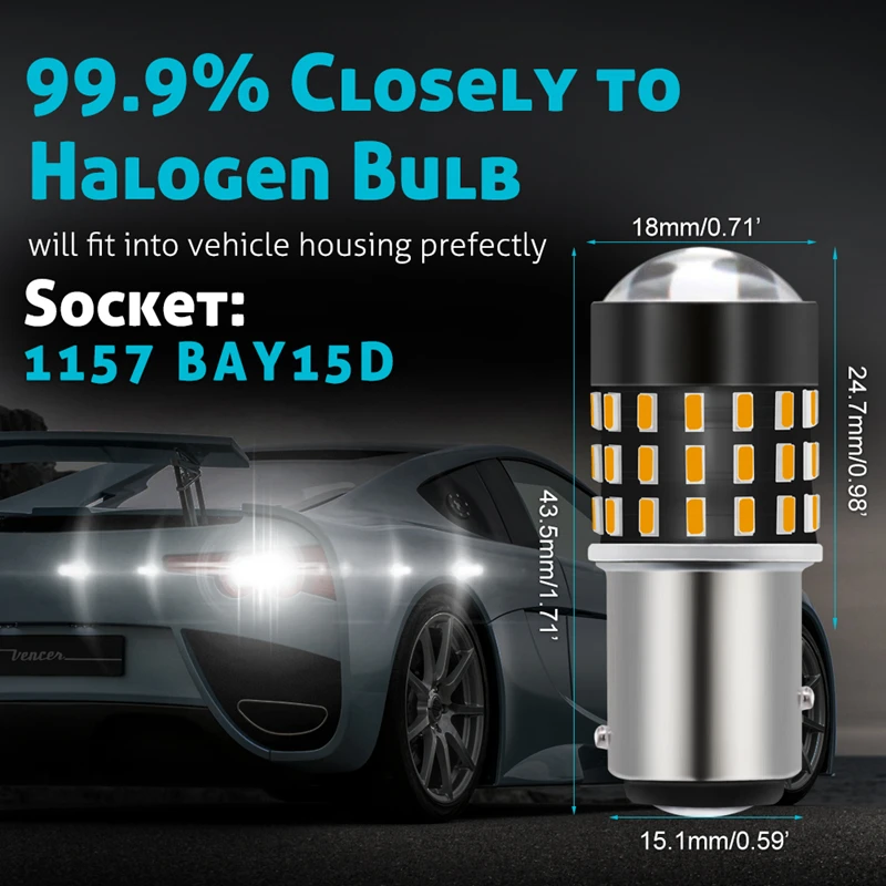 TUINCYN 2 шт. 1157 BAY15D Светодиодные лампы P21/5 Вт 3014SMD Автомобильные светодиодные стоп