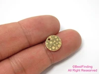 100pcs brass charms 10mm hammered round brass earrings geometric findings r062