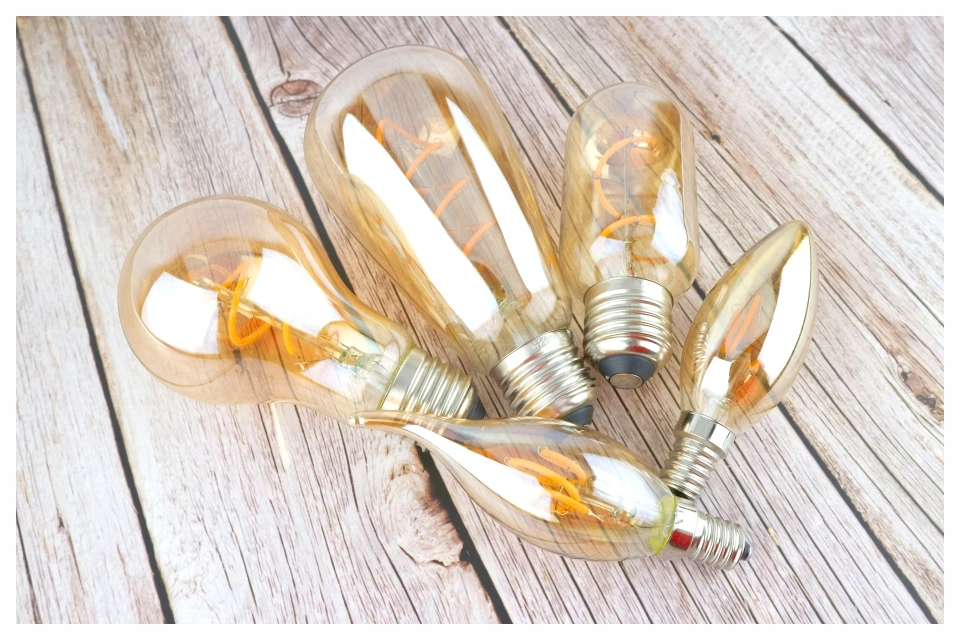 С регулируемой яркостью Edison лампа 4 Вт 2200K C35 T45 A60 ST64 G80 G95 G125 спираль светильник светодиодный Лампа накаливания подвесной светильник в стиле ретро декоративный светильник ИНЖ