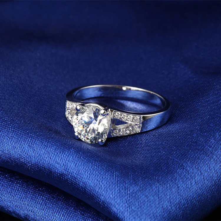 

Charming 2Ct thentic Never Fade Solid 14K White Gold Quality Reliable Ring Women Wedding Classic S925 Jewelry