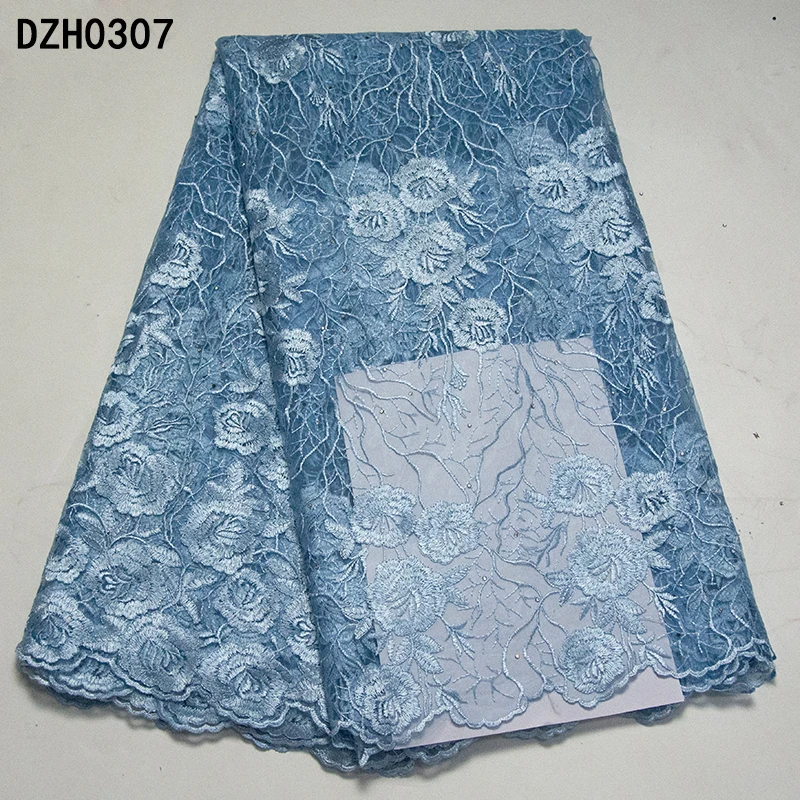 Soft African French net Lace fabric big flowers embroidered Ankara tulle Fabric With beads Nigerian Free shipping | Дом и сад